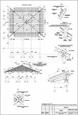 План стропил 2-го яруса, разрезы кровли, узлы